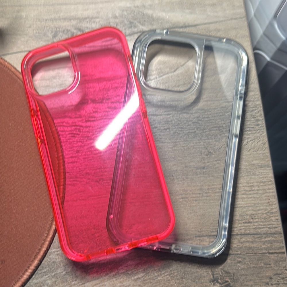 Transparent and Pink Phone Case bundle